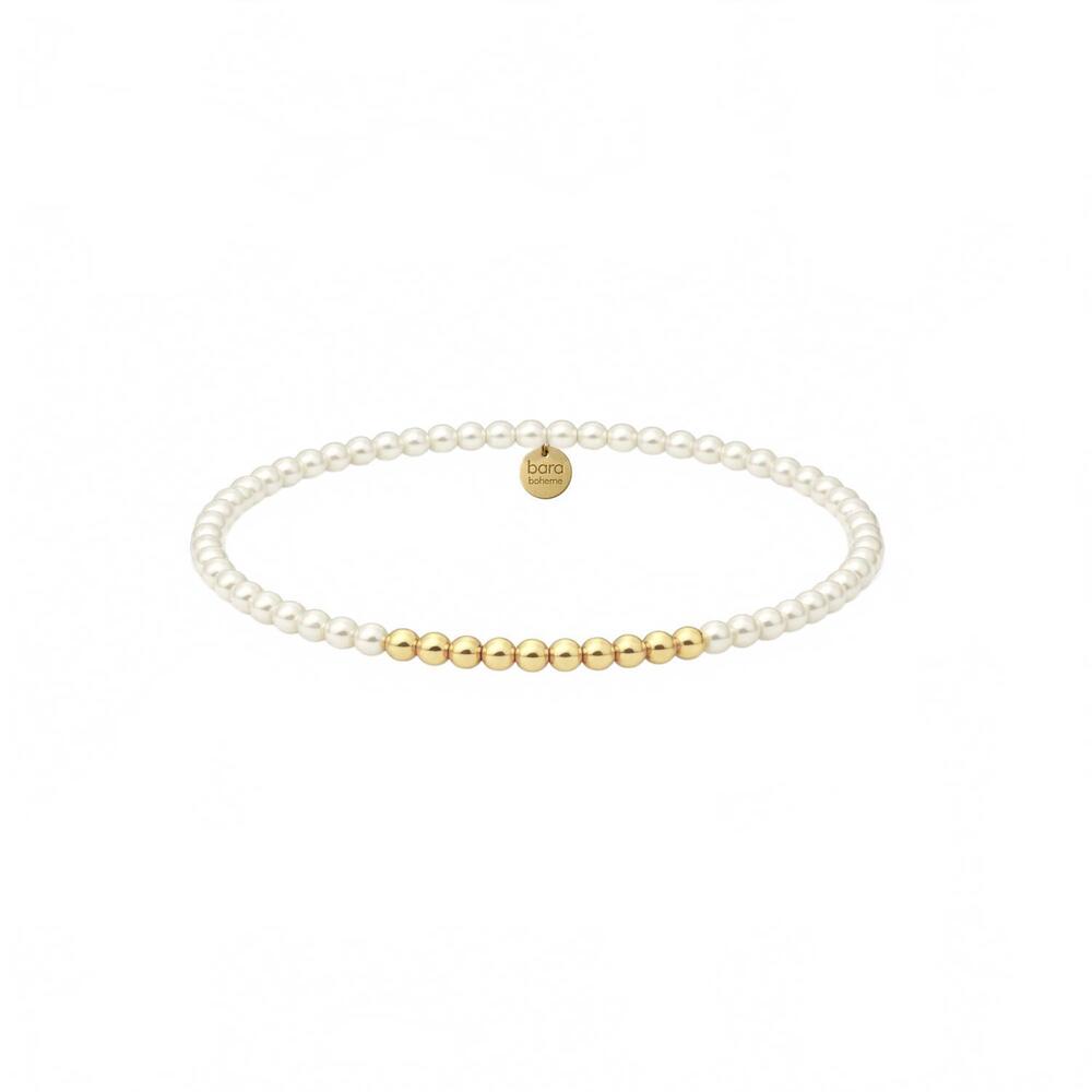 NEW BARA BOHEME women's teresa beaded bracelet with pearls in gold